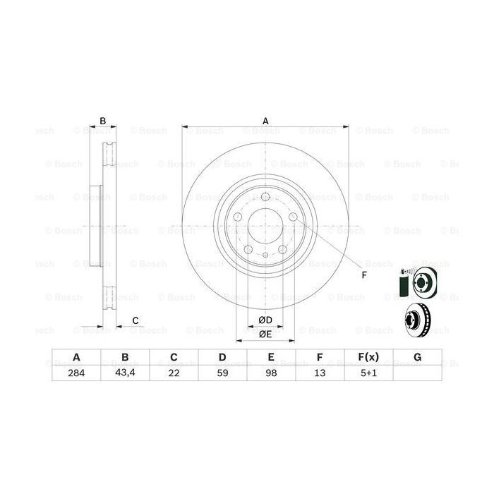 Гальмівний диск Bosch 0 986 478 521 зображення 5
