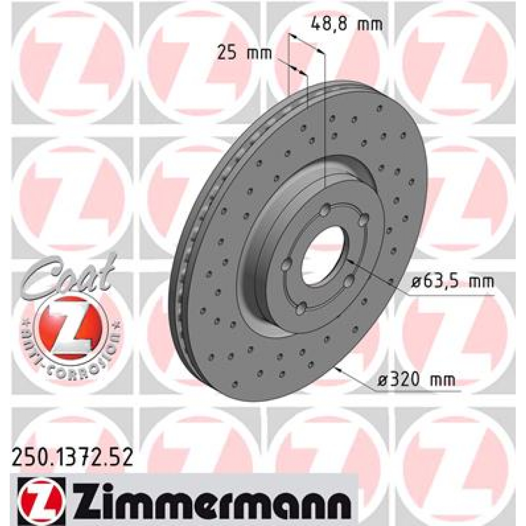 Гальмівний диск ZIMMERMANN 250.1372.52