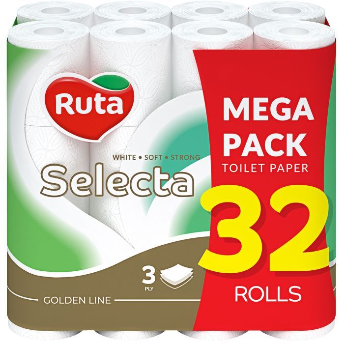 Туалетная бумага Ruta Selecta 3 слоя 32 рулона (4820202892687)