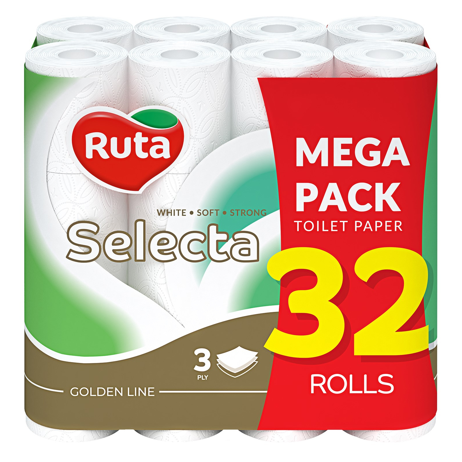 Туалетная бумага Ruta Selecta 3 слоя 32 рулона (4820202892687)
