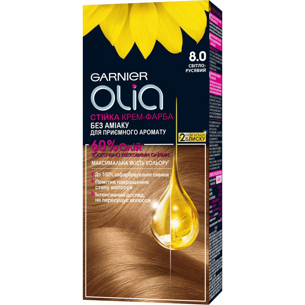 Фарба для волосся Garnier Olia 8.0 Світло-русявий 112 мл (3600542243827)