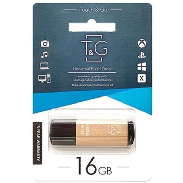 USB флеш накопитель T&G 16GB 121 Vega Series Gold USB 2.0 (TG121-16GBGD) изображение 2