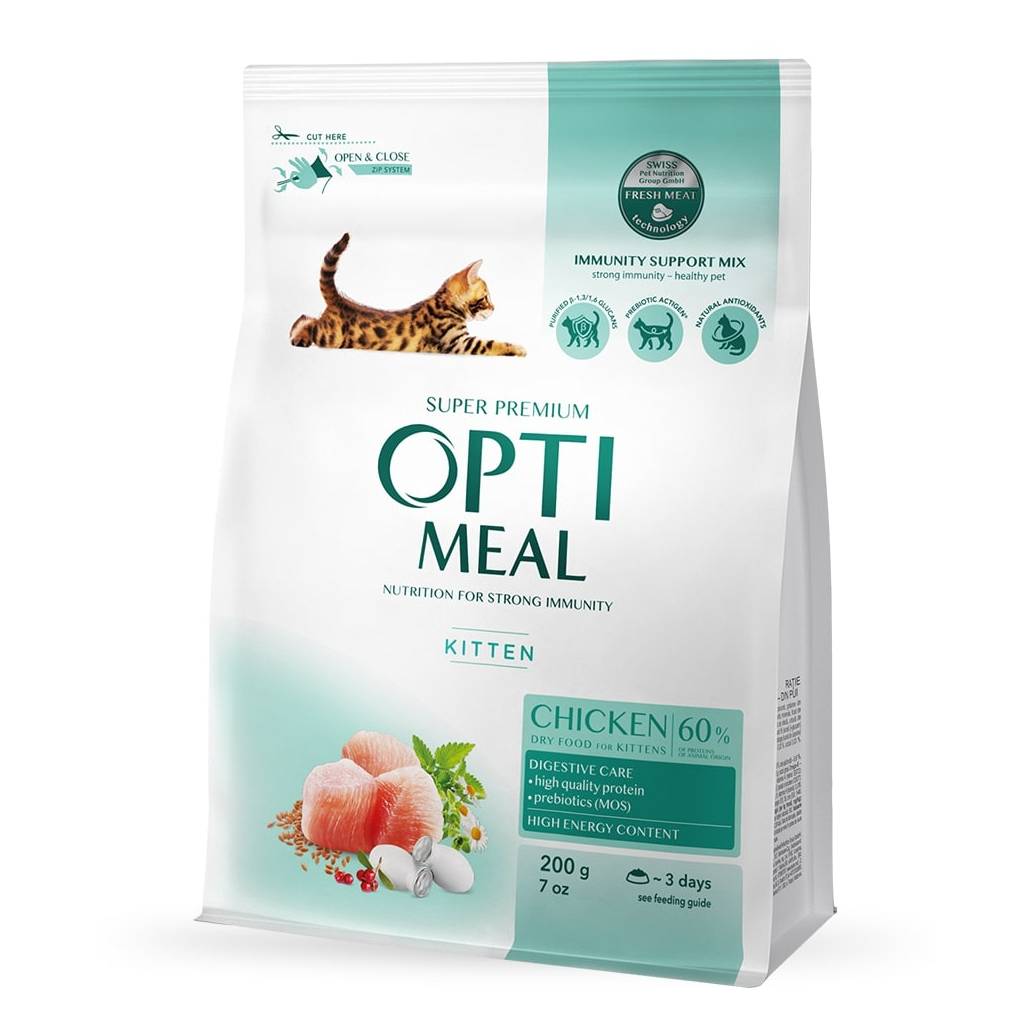 Сухий корм для кішок Optimeal для кошенят зі смаком курки 1.5 кг (4820215369664)