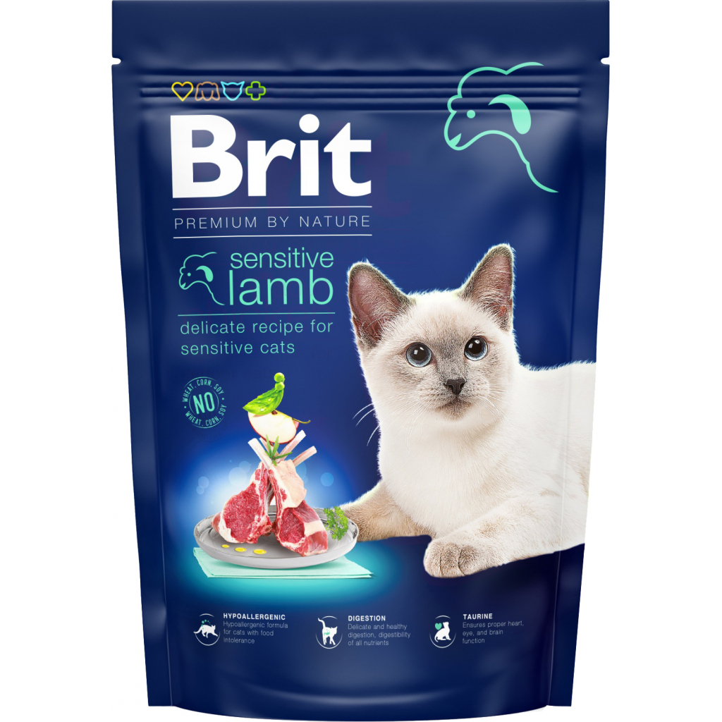 Сухий корм для кішок Brit Premium by Nature Cat Sensitive 800 г (8595602553105)