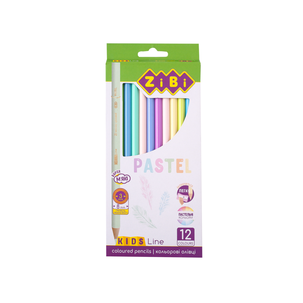 Карандаши цветные ZiBi Kids line Pastel, 12 шт (ZB.2470)