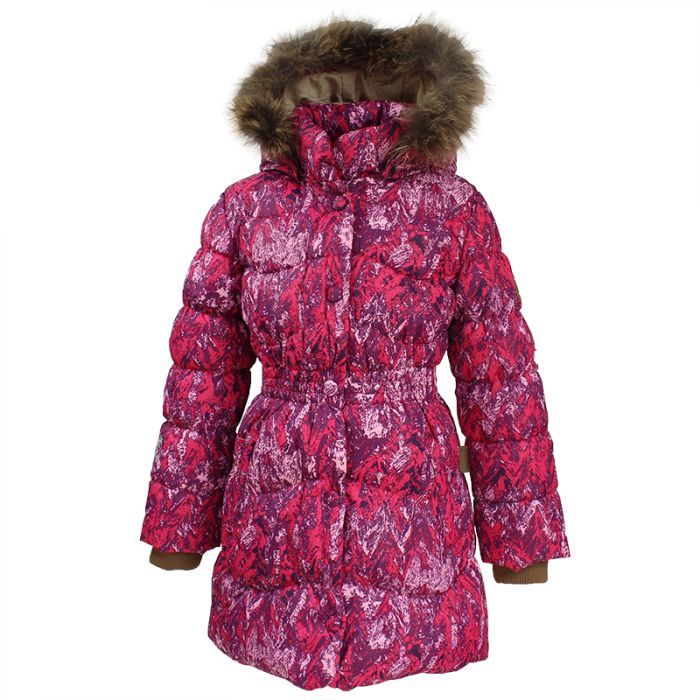 Пальто детское Huppa GRACE 17930055 фуксия с принтом 122 (4741468585017)