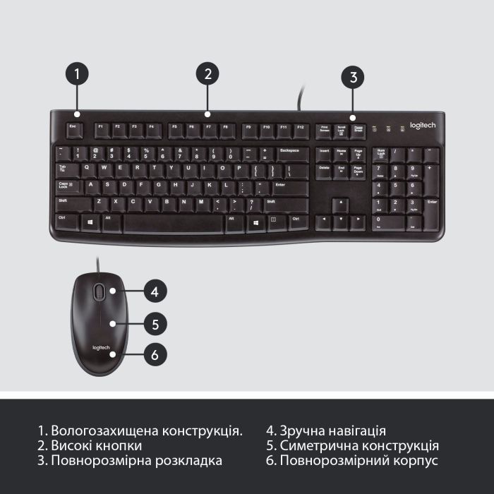 Комплект Logitech MK120 USB UA Black (920-002563) изображение 6