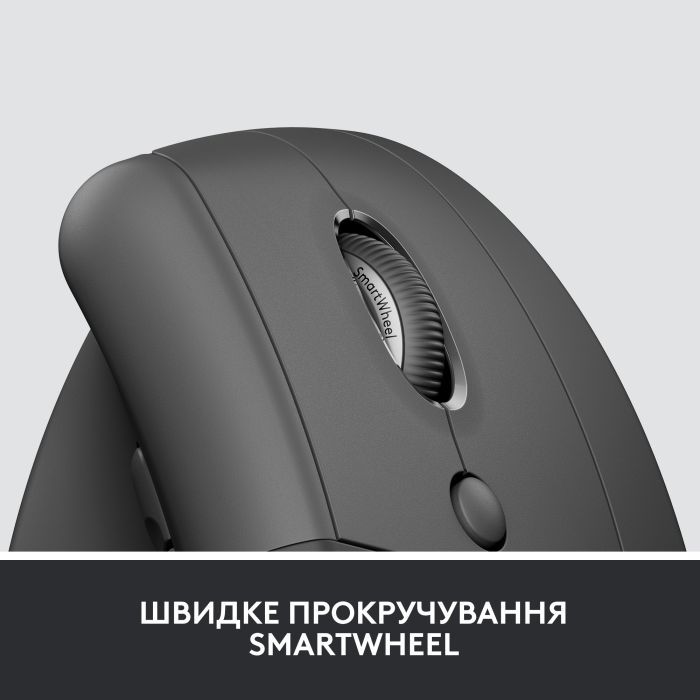 Мышка Logitech Lift Vertical Ergonomic Wireless/Bluetooth for Business Off-white (910-006496) изображение 8