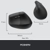 Мышка Logitech Lift Vertical Ergonomic Wireless/Bluetooth for Business Graphite (910-006494) изображение 9