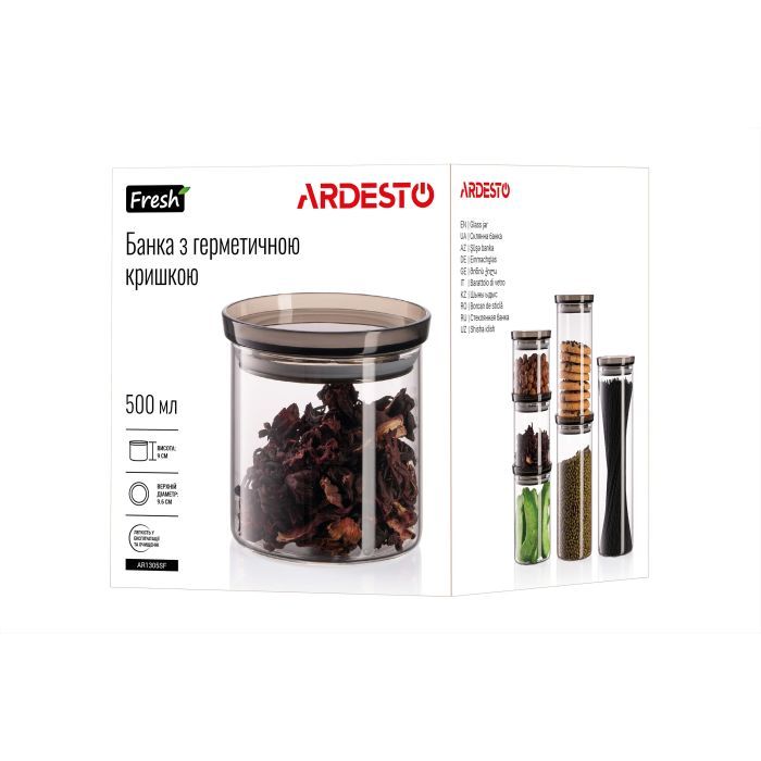 Ємність для сипучих продуктів Ardesto Fresh скло, пластик 500 мл (AR1305SF) зображення 9