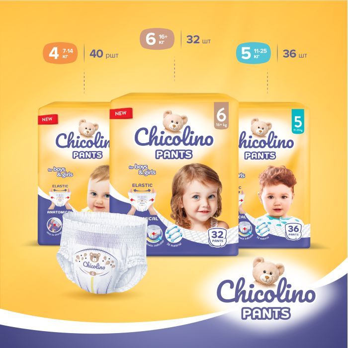 Підгузки Chicolino Pants Розмір 6 (16+ кг) 32 шт (4823098413462) зображення 8