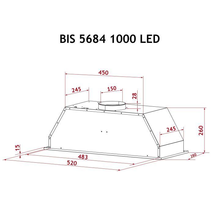 Витяжка кухонна Perfelli BIS 5684 WH 1000 LED зображення 10