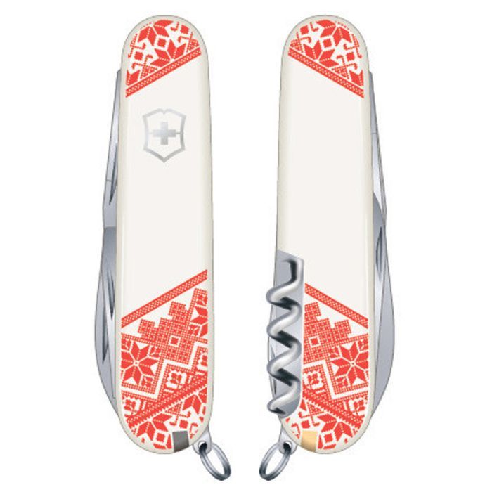 Нож Victorinox Huntsman Ukraine White "Вишиванка" (1.3713.7_T0051r) изображение 2