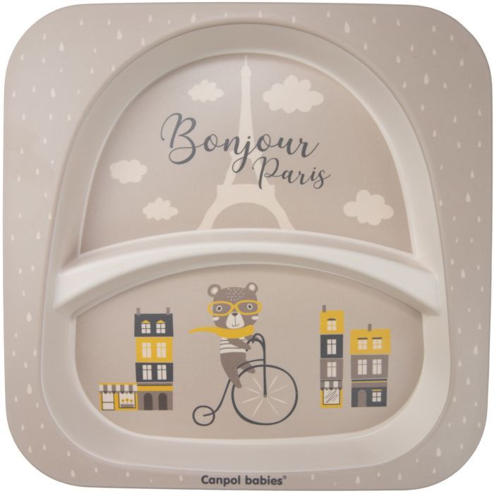 Набор детской посуды Canpol babies BONJOUR PARIS посуды 5 эл. бежевый (9/227_bei) изображение 3