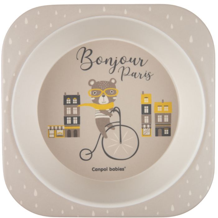 Набор детской посуды Canpol babies BONJOUR PARIS посуды 5 эл. бежевый (9/227_bei) изображение 4