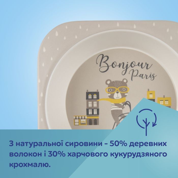 Набор детской посуды Canpol babies BONJOUR PARIS посуды 5 эл. бежевый (9/227_bei) изображение 8
