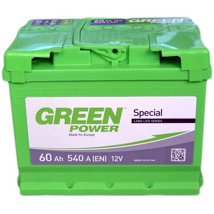 Аккумулятор автомобильный GREEN POWER Standart 60Ah (+/-) (540EN) (22359)