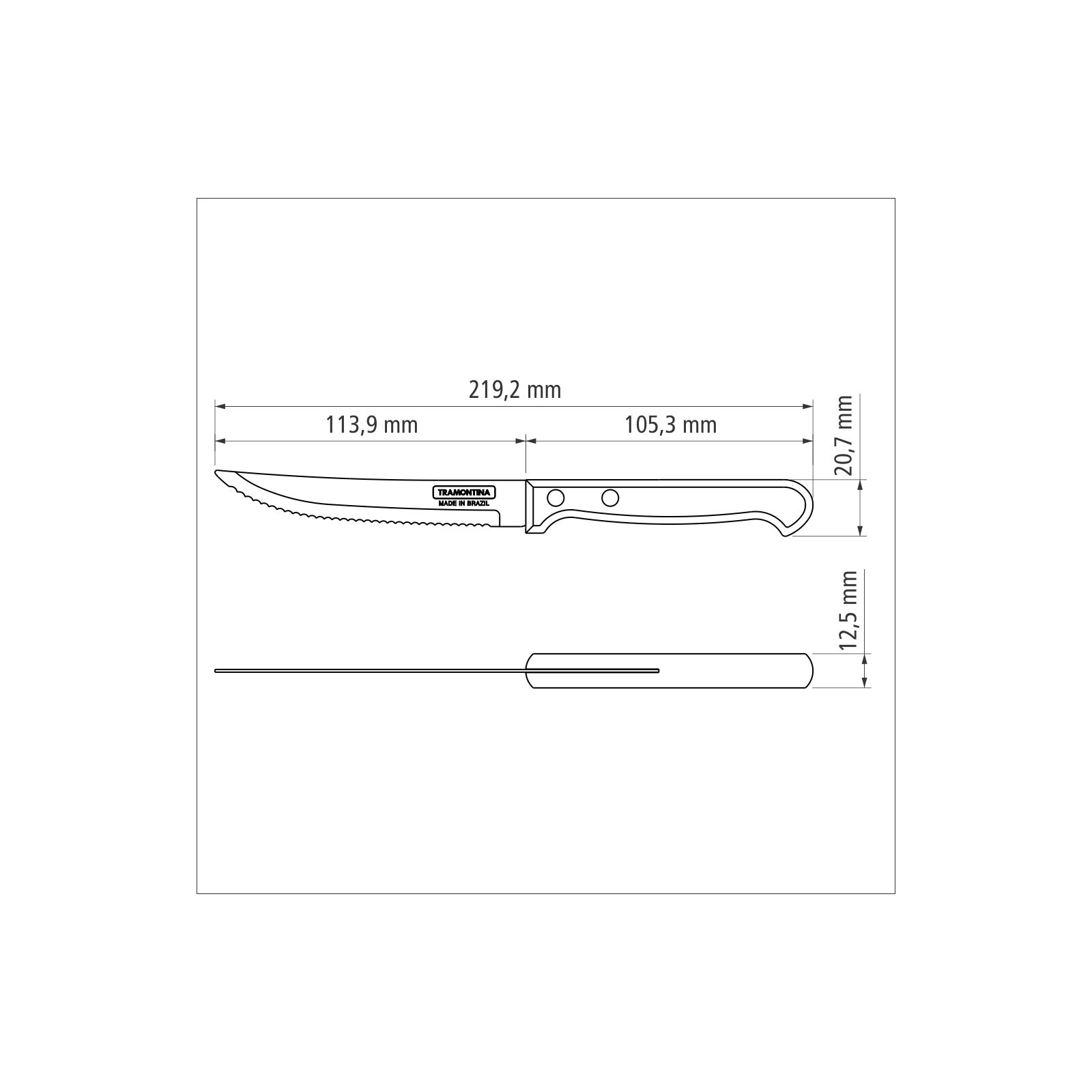 Кухонный нож Tramontina Polywood Steak127 мм (21122/195) изображение 4