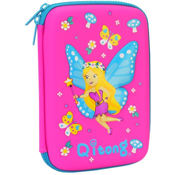 Пенал Cool For School с тиснением 1 отделение Фуксия (QT-5625-Rosered)