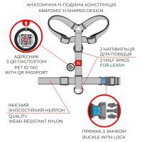 Шлея для собак WAUDOG Nylon з QR паспортом анатомічна H-подібна "Етно зелений" M (5587) зображення 4