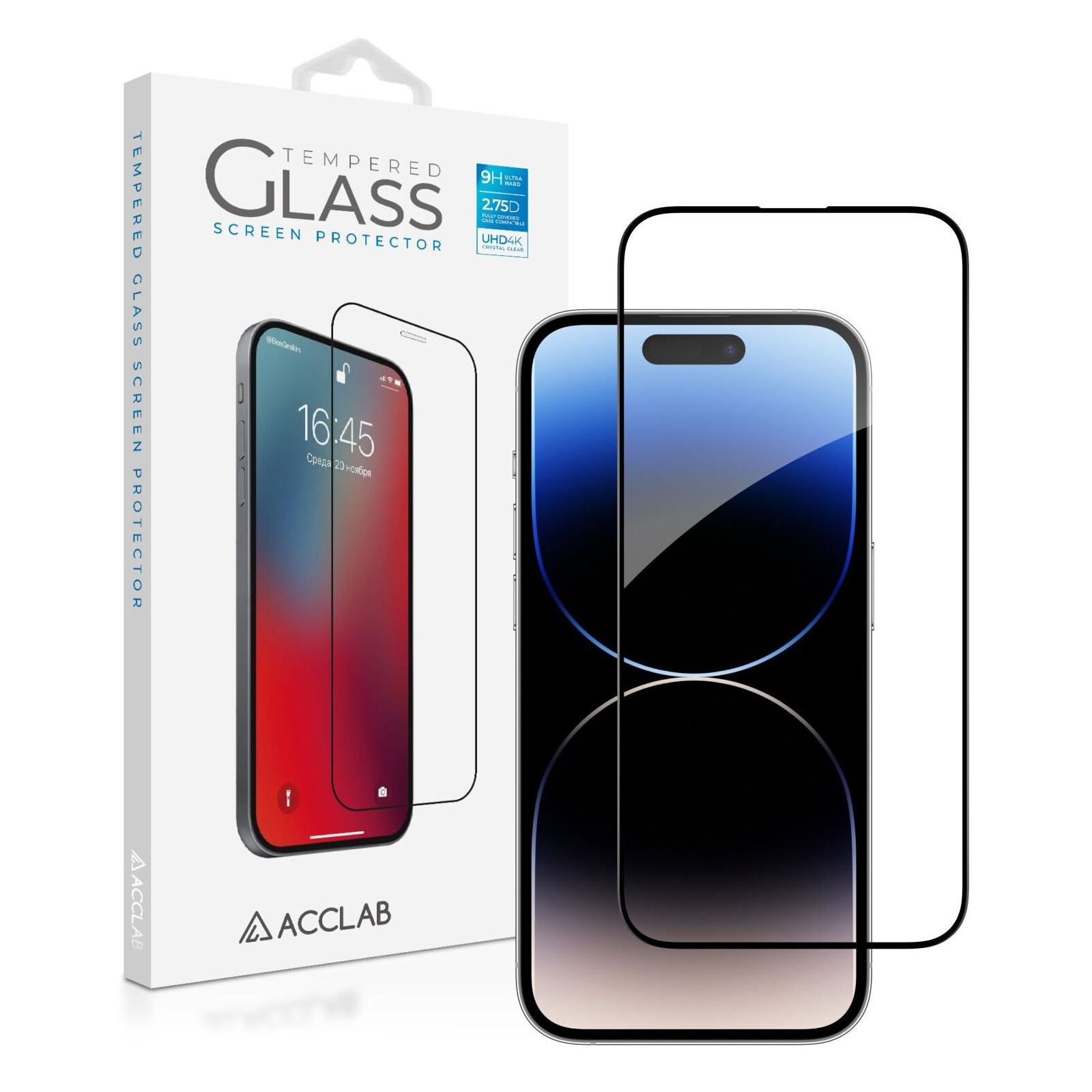 Стекло защитное ACCLAB Full Glue ESD Apple iPhone 14 Pro Max (1283126542060)