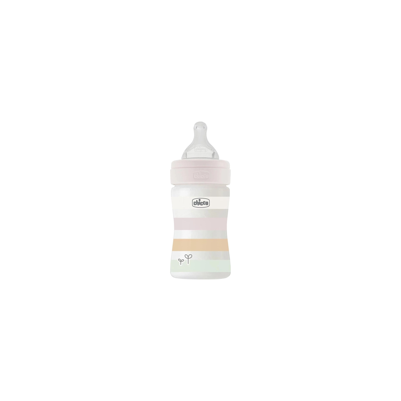 Пляшечка для годування Chicco Well-Being Colors з силіконовою соскою 0м+ 150 мл Рожева (28611.11)