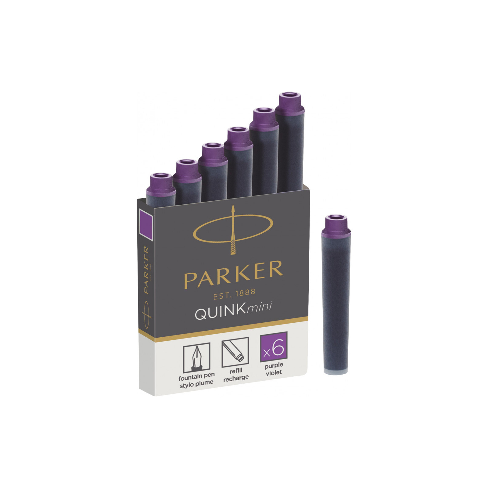 Чернила для перьевых ручек Parker Картриджи Quink Mini /6шт фиолетовый (11 510VI)