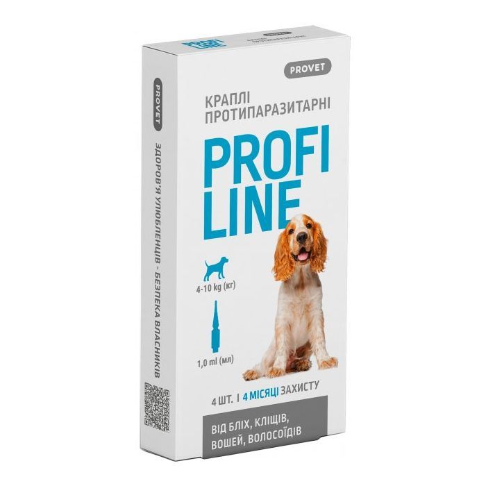 Капли для животных ProVET Profiline инсектоакарицид для собак 4-10 кг 4/1 мл (4823082431045)