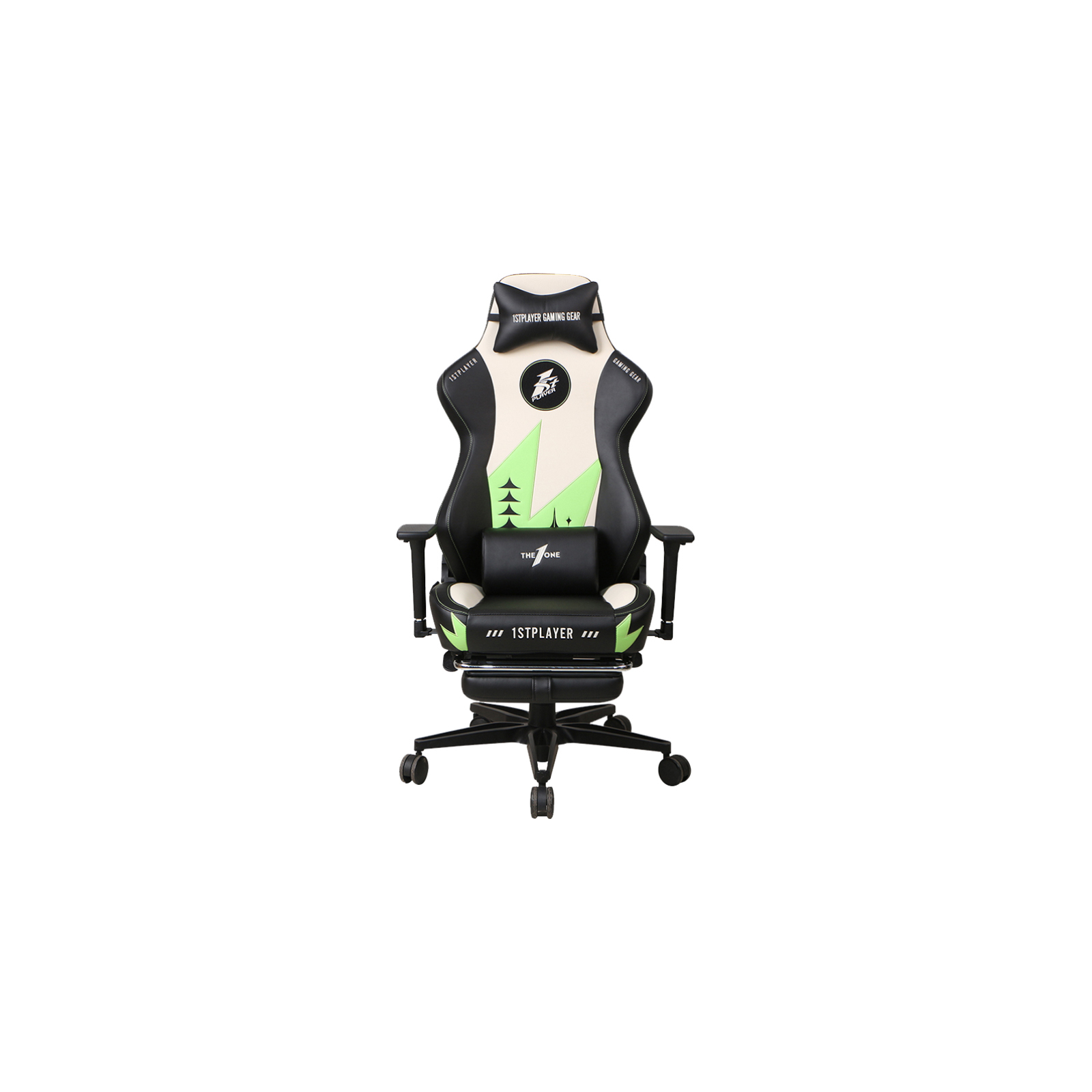 Кресло игровое 1stPlayer Duke Black-White-Green (Duke BlackWhiteGreen) изображение 2