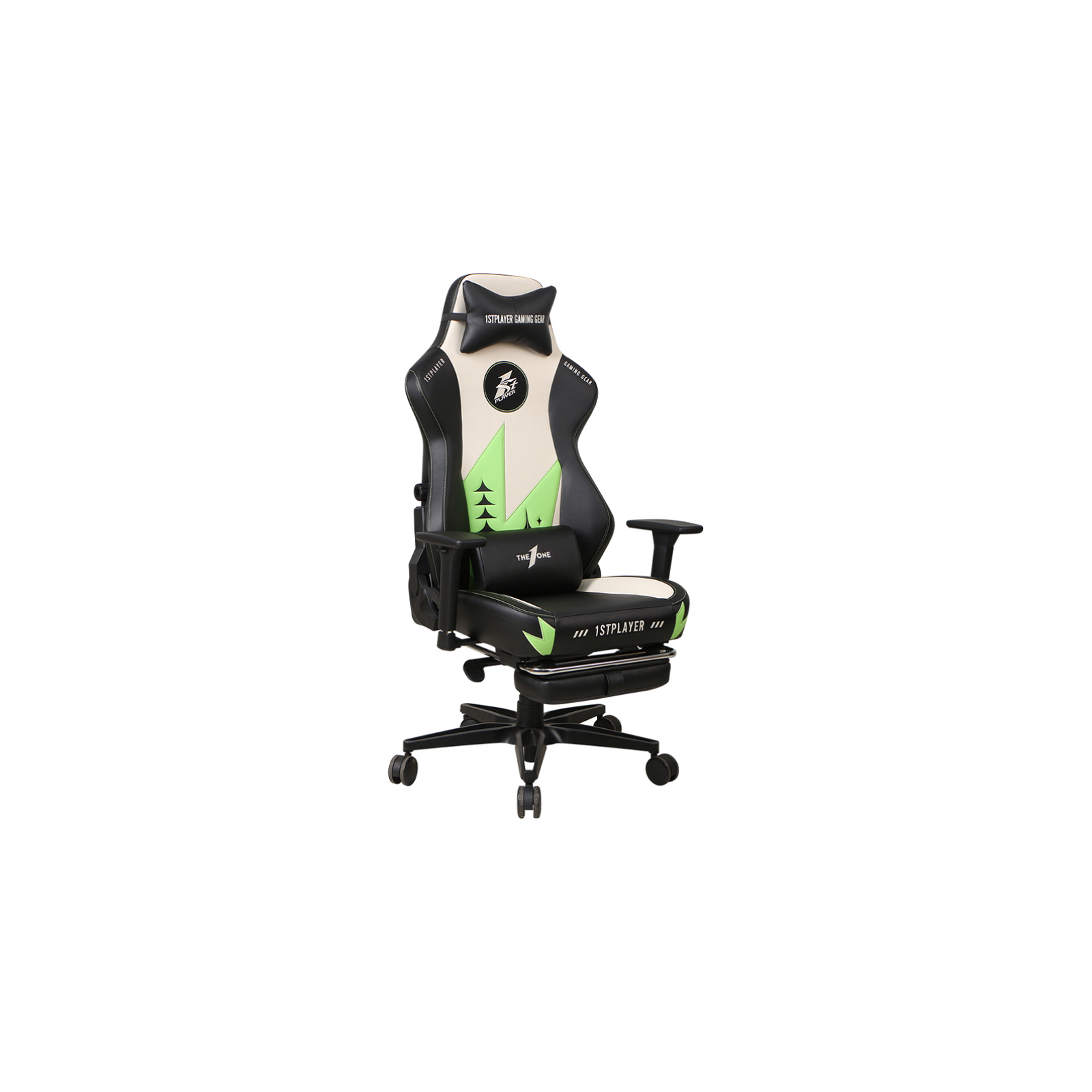 Кресло игровое 1stPlayer Duke Black-White-Green (Duke BlackWhiteGreen) изображение 3
