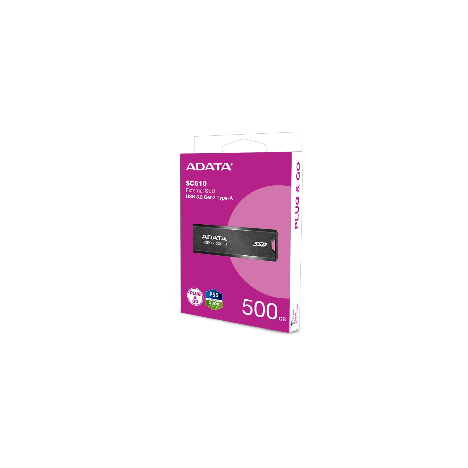 Накопичувач SSD USB 3.2 500GB SD610 ADATA (SC610-500G-CBK/RD) зображення 11