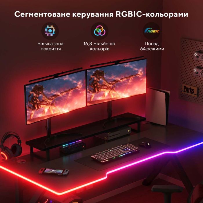 Светодиодная лента Govee Neon Gaming Table Light 3м Білий (H61C33D1) изображение 5