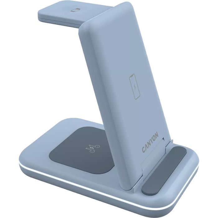 Зарядний пристрій Canyon WS-304 Foldable 3in1 Wireless charger Iced Pink (CNS-WCS304IP) зображення 3