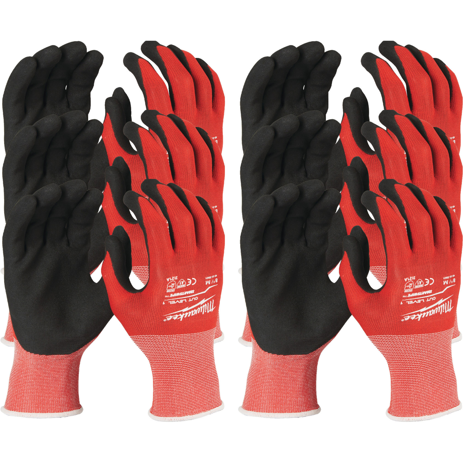 Захисні рукавиці Milwaukee з опором порізам 1 рівня, 8/M, 12 пар (4932471614)