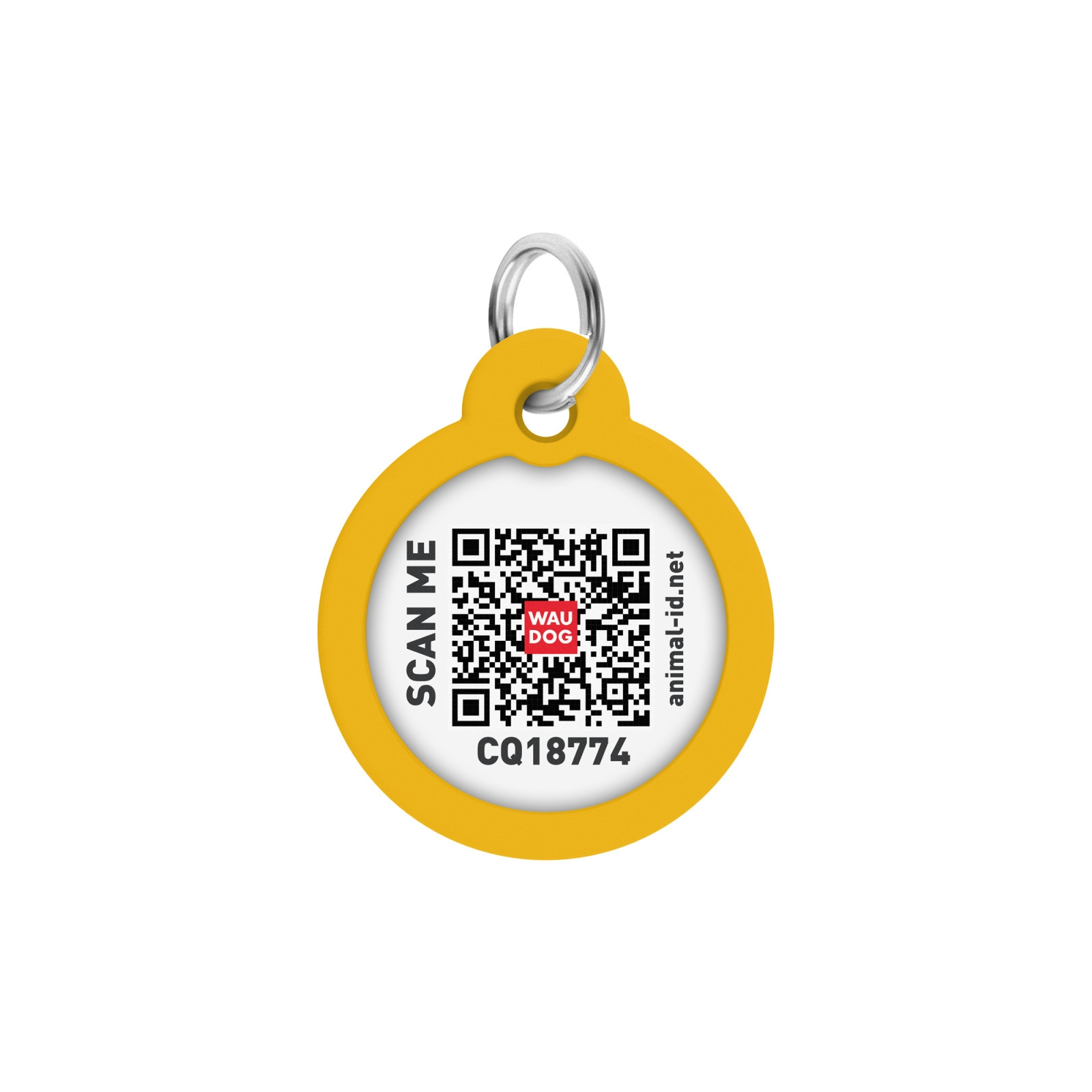 Адресник для тварин WAUDOG Smart ID з QR паспортом "Градієнт помаранчевий", коло 30 мм (230-4035) зображення 3