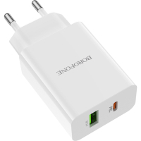 Зарядное устройство BOROFONE BA56A Lavida dual port PD20W+QC3.0 charger White (BA56AW) изображение 2