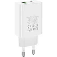 Зарядное устройство BOROFONE BA56A Lavida dual port PD20W+QC3.0 charger White (BA56AW) изображение 3