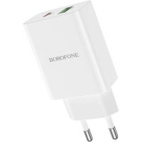 Зарядное устройство BOROFONE BA56A Lavida dual port PD20W+QC3.0 charger White (BA56AW) изображение 5