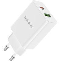 Зарядное устройство BOROFONE BA56A Lavida dual port PD20W+QC3.0 charger White (BA56AW) изображение 6