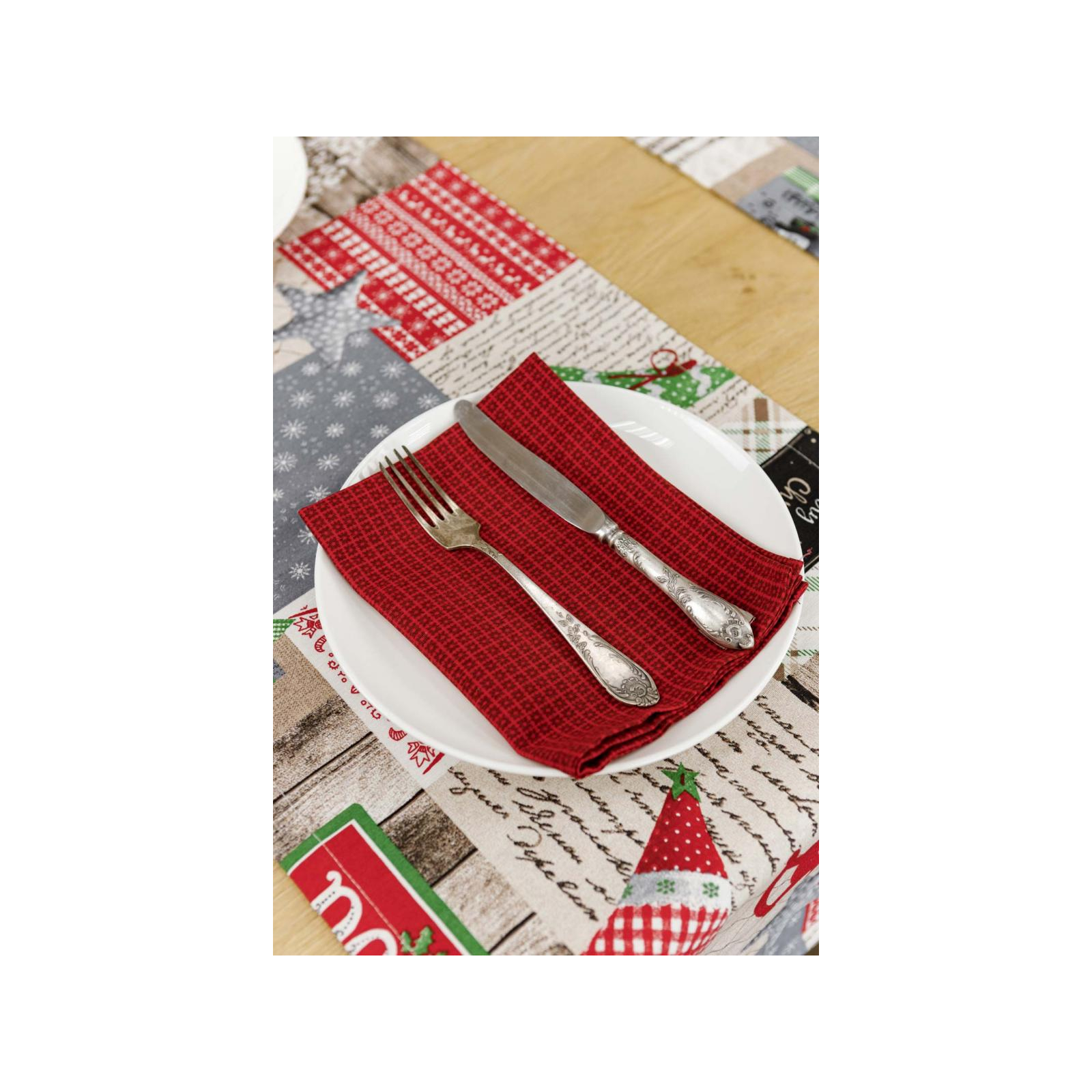 Салфетка на стол Прованс Merry Christmas красная 35x45 см (4823093449312)