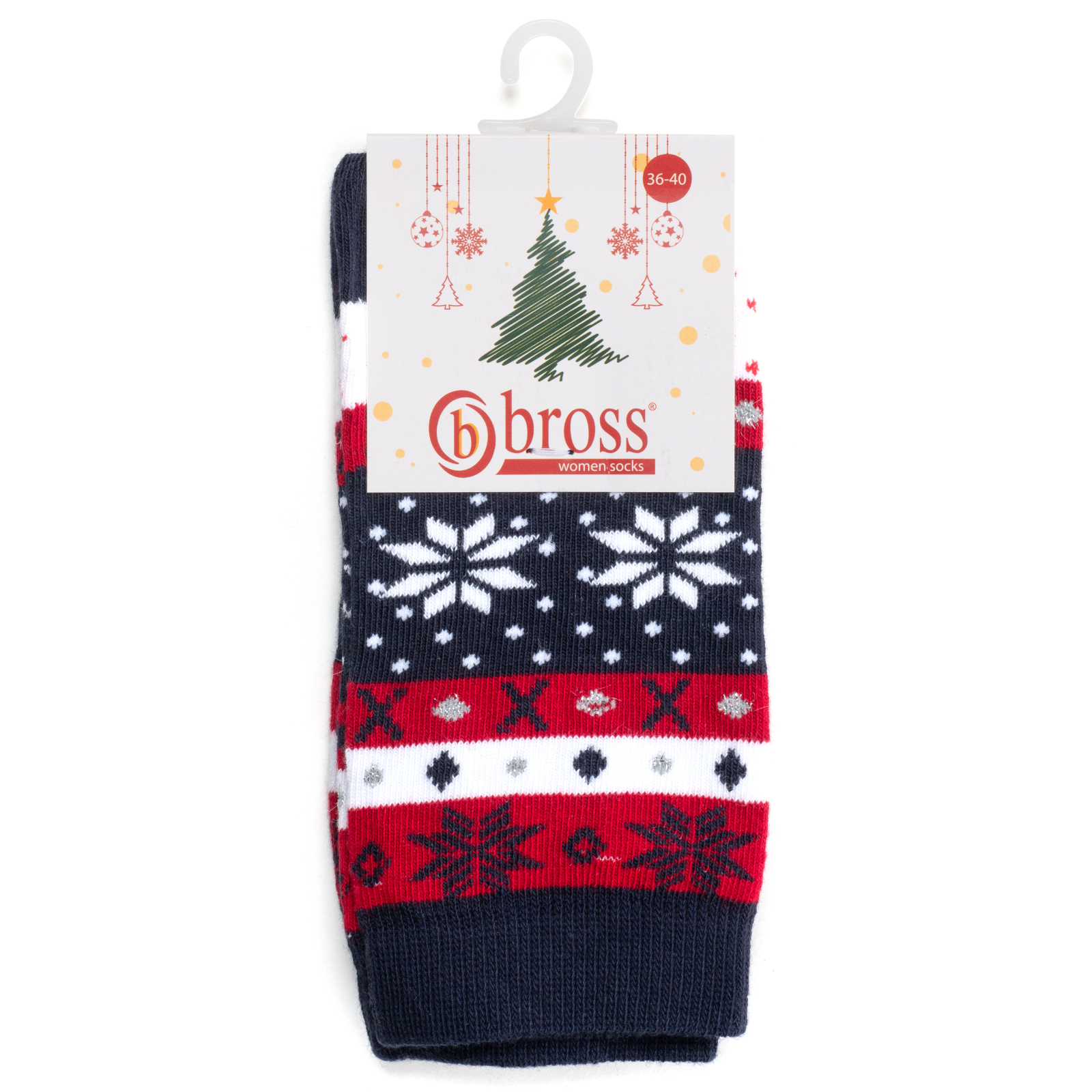 Шкарпетки дитячі Bross новорічні (8180-13-bluered) зображення 2