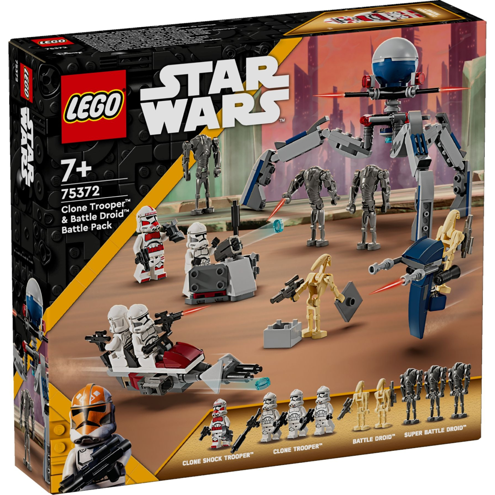 Конструктор LEGO Star Wars Клоны-пехотинцы и Боевой дроид. Боевой набор 215 деталей (75372)