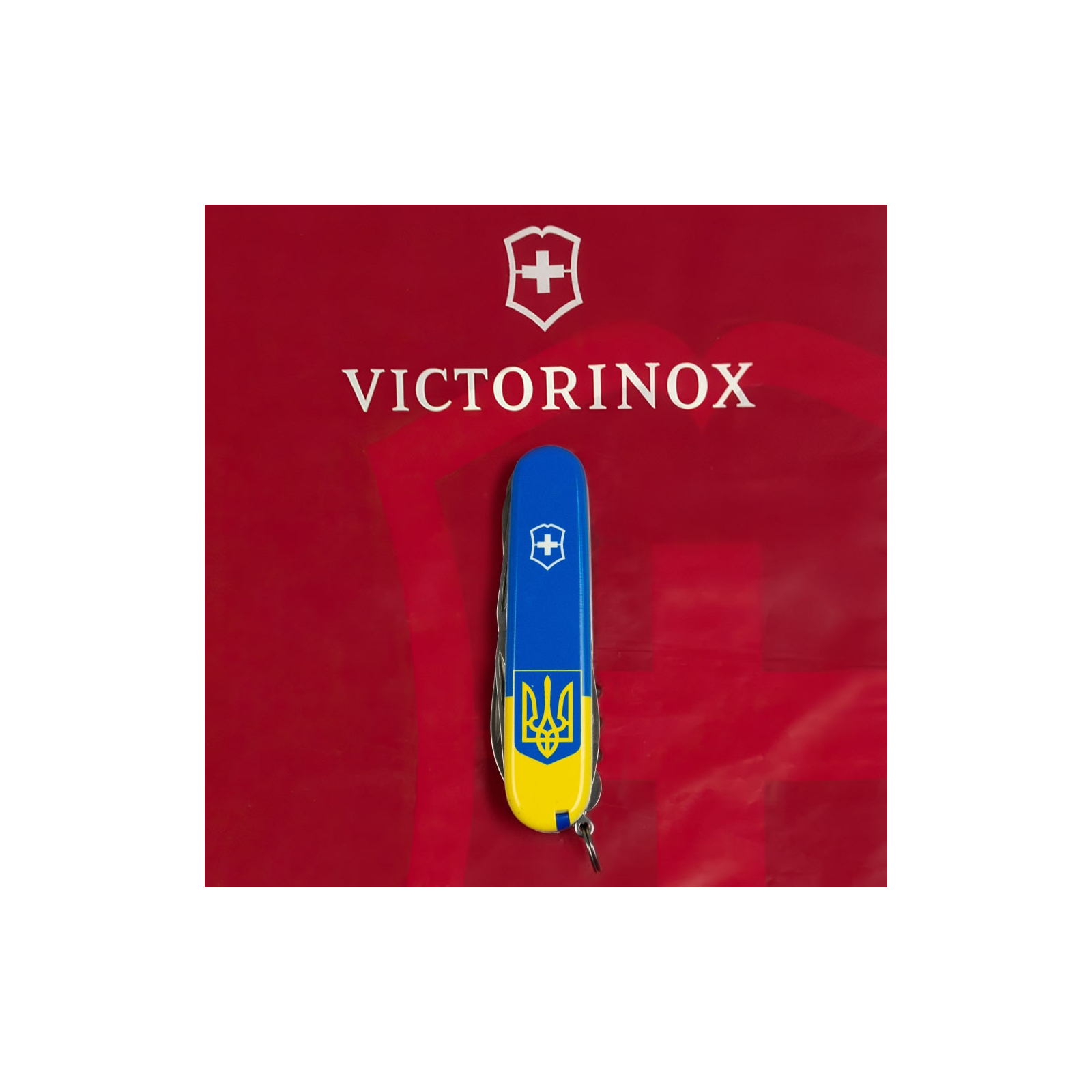 Нож Victorinox Huntsman Ukraine 91 мм Чорний Тризуб готичний білий (1.3713.3_T0630u) изображение 9