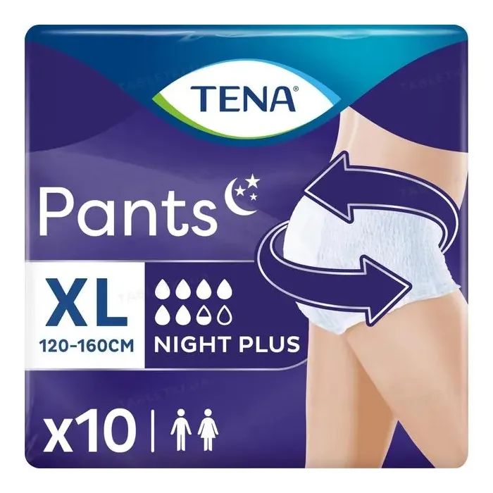 Подгузники для взрослых Tena Pants Plus Night Extra Large 10 шт (7322542133569_7310361169661)