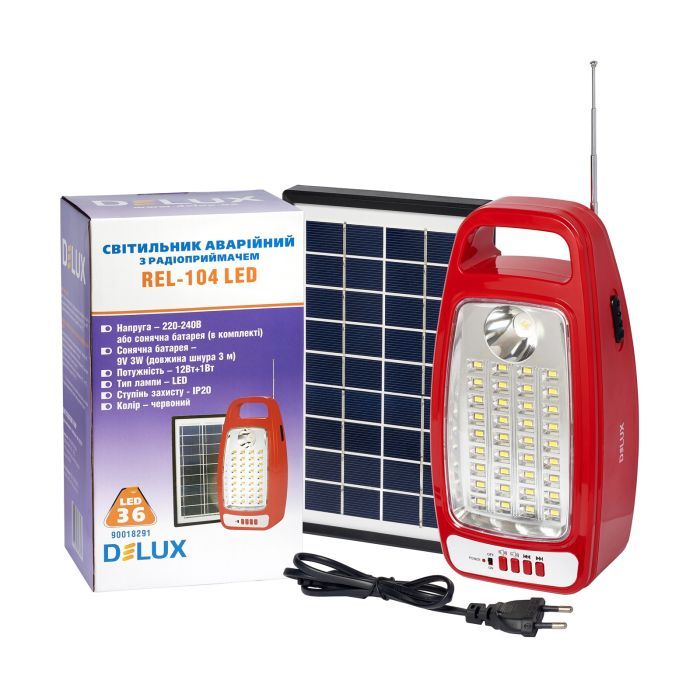 Фонарь Delux REL-104 (6V4,5Ah) 36 LED 12W+1W (90018291) изображение 3