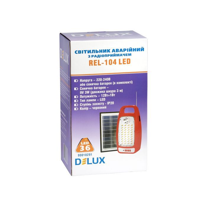 Фонарь Delux REL-104 (6V4,5Ah) 36 LED 12W+1W (90018291) изображение 4