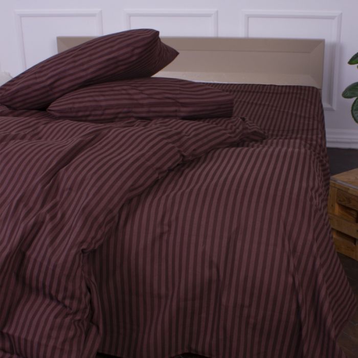 Наволочка MirSon Ranforce Elite 17-0617 Stripe Brown 70х70 см (2200008202125) изображение 3