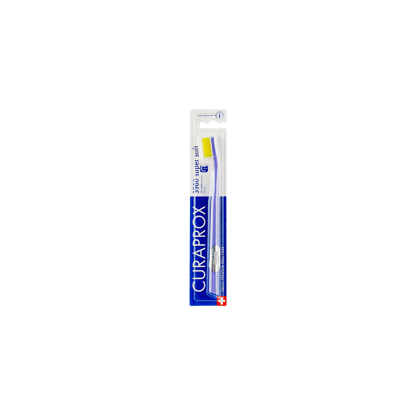 Зубна щітка Curaprox CS 3960 Super Soft Суперм'яка D 0.12 мм Фіолетова з жовтою щетиною (CS 3960-18)