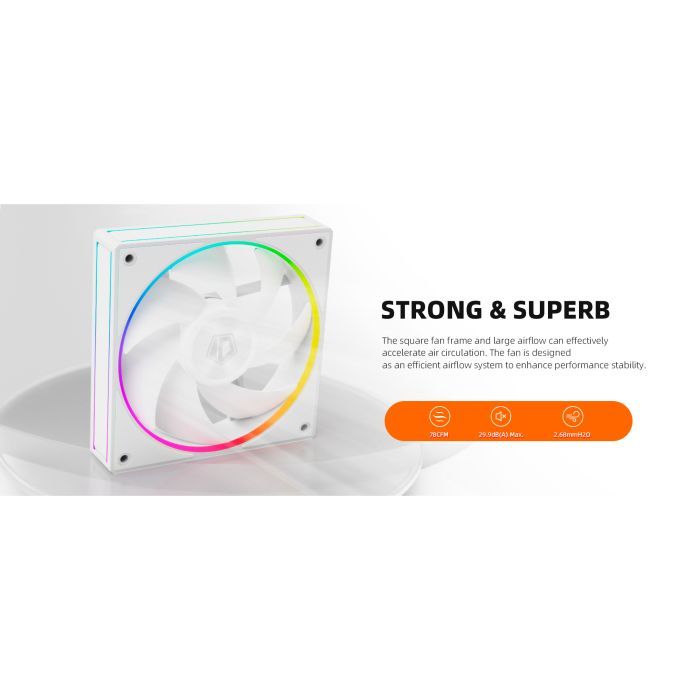 Кулер для корпуса ID-Cooling AF-127-ARGB-W TRIO изображение 9