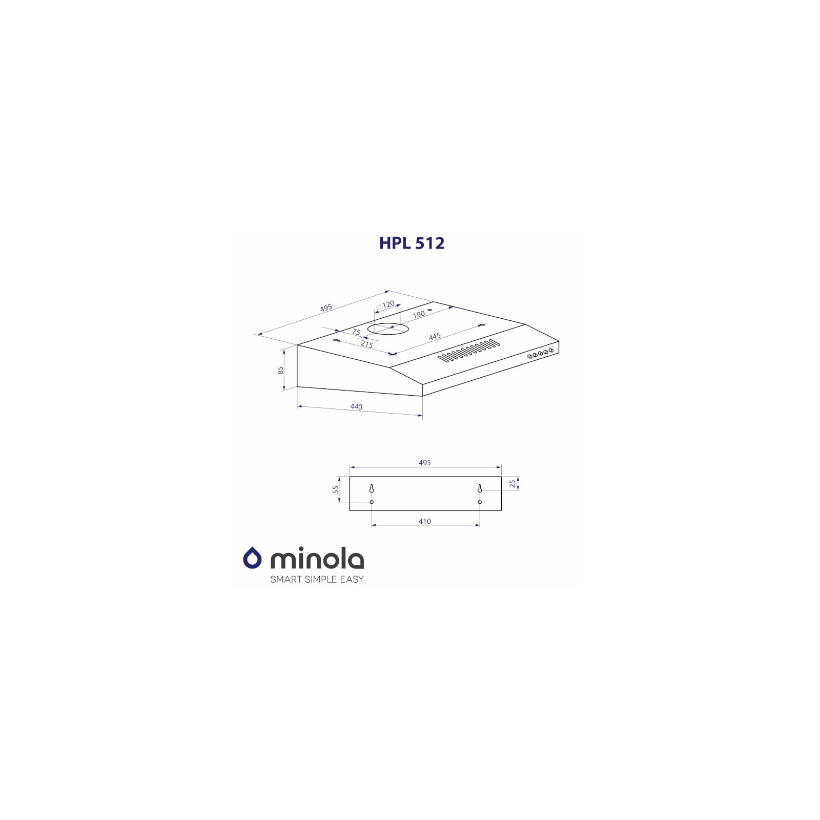 Витяжка кухонна Minola HPL 512 IV зображення 9